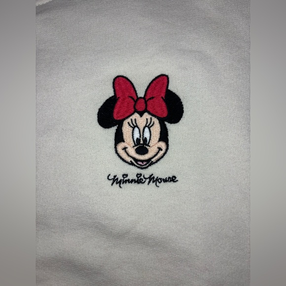Zara Disney Minnie Mouse Girls Beige Pullover Sweatshirt Bow Accents Size 4 - Picture 3 of 4
